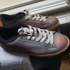 GENTLY USED Holographic Skater Shoes